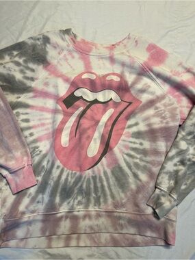Tailgate Small Rolling Stones Crewneck Sweatshirt Tie Dye